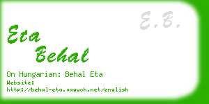 eta behal business card